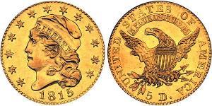 5 Dólar Estados Unidos de América (1776 - ) Oro 