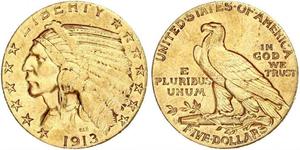 5 Dólar Estados Unidos de América (1776 - ) Oro 