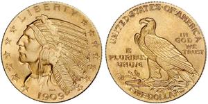 5 Dólar Estados Unidos de América (1776 - ) Oro 