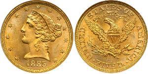 5 Dólar Estados Unidos de América (1776 - ) Oro 