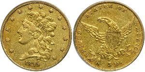 5 Dólar Estados Unidos de América (1776 - ) Oro 