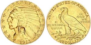 5 Dólar Estados Unidos de América (1776 - ) Oro 