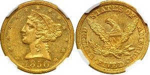 5 Dólar Estados Unidos de América (1776 - ) Oro 