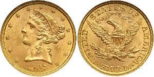 5 Dólar Estados Unidos de América (1776 - ) Oro 