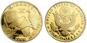 5 Dólar Estados Unidos de América (1776 - ) Oro 