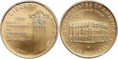 5 Dólar Estados Unidos de América (1776 - ) Oro 