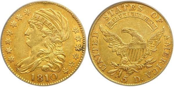 5 Dólar Estados Unidos de América (1776 - ) Oro 