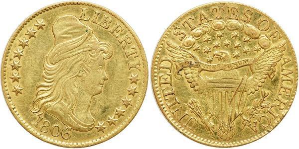 5 Dólar Estados Unidos de América (1776 - ) Oro 
