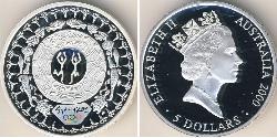 5 Dólar Australia (1939 - ) Plata Isabel II (1926-2022)