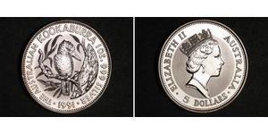 5 Dólar Australia (1939 - ) Plata Isabel II (1926-2022)