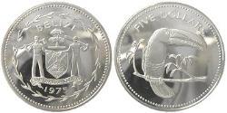 5 Dólar Belice (1981 - ) Plata 