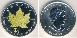 5 Dólar Canadá Plata 