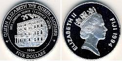 5 Dólar Fiyi Plata 