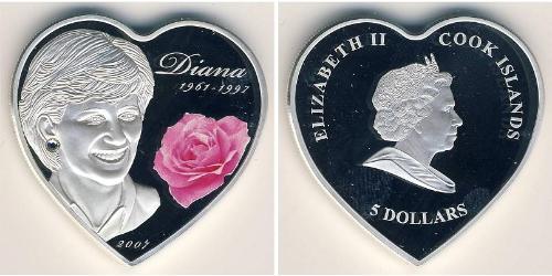 5 Dólar Islas Cook Plata 