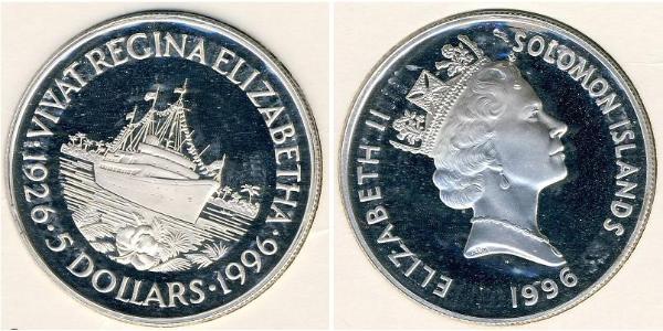 5 Dólar Islas Salomón Plata 