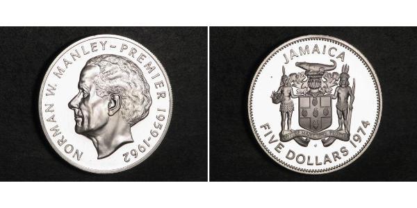 5 Dólar Jamaica (1962 - ) Plata 