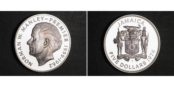 5 Dólar Jamaica (1962 - ) Plata 