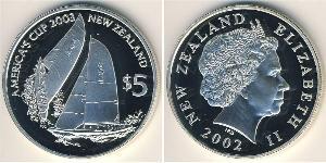 5 Dólar Nueva Zelanda Plata 