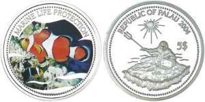 5 Dólar Palaos Plata 