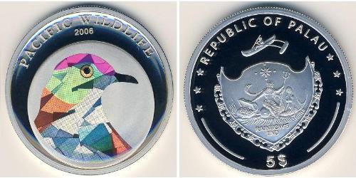 5 Dólar Palaos Plata 