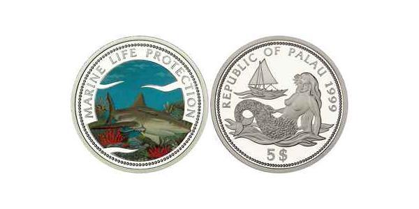 5 Dólar Palaos Plata 