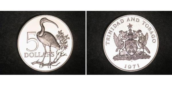 5 Dólar Trinidad y Tobago Plata 