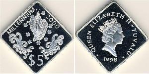 5 Dólar Tuvalu Plata 