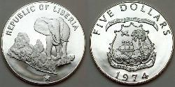 5 Dólar Liberia  