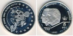 5 Ecu Bélgica Plata 