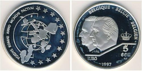 5 Ecu Belgium Silver 