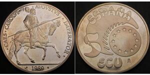 5 Ecu Spain Silver 