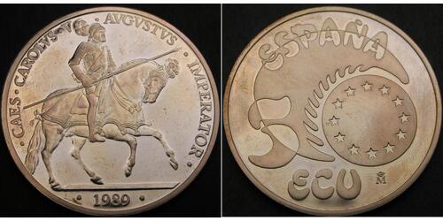 5 Ecu Spain Silver 