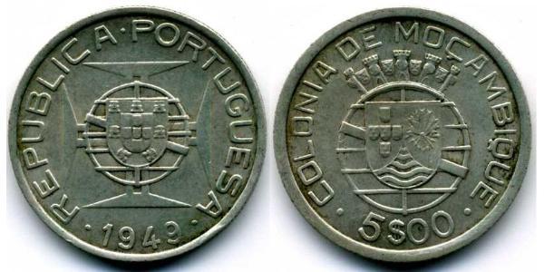 5 Escudo Mozambique Argent 