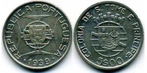 5 Escudo Sao Tomé-et-Principe (1469 - 1975) Argent 