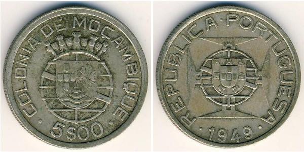 5 Escudo Mozambico Argento 