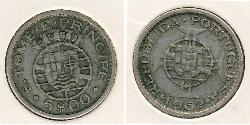 5 Escudo São Tomé e Príncipe (1469 - 1975) Argento 