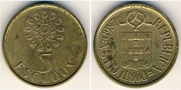5 Escudo Republica Portuguesa (1975 - ) Latón 