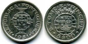 5 Escudo Santo Tomé y Príncipe (1469 - 1975) Níquel/Cobre 