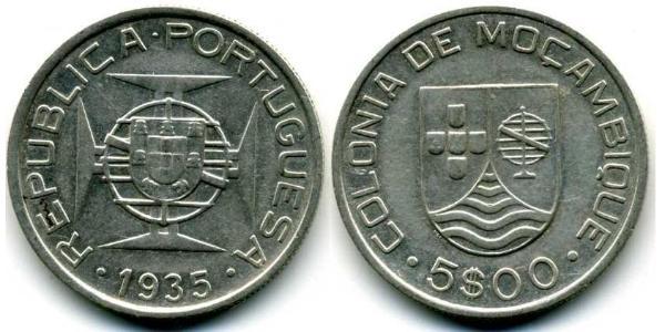 5 Escudo Mozambique 銀 