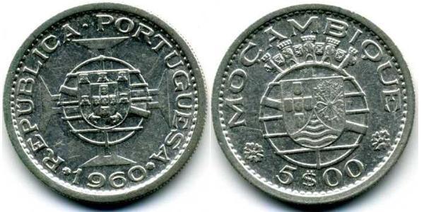 5 Escudo Mozambique 銀 