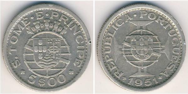 5 Escudo 圣多美和普林西比 銀 