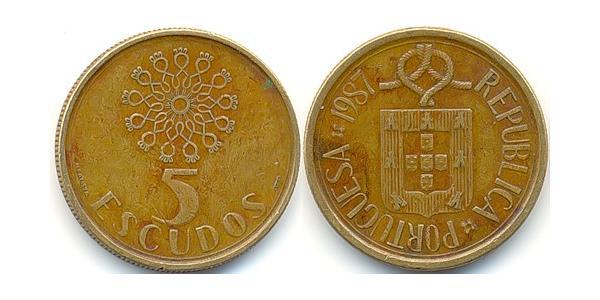 5 Escudo 葡萄牙 黃銅 