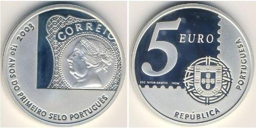 5 Euro Portogallo (1975 - ) Argento 