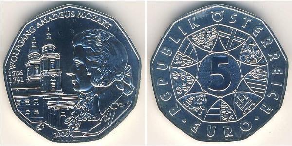 5 Euro Republic of Austria (1955 - ) Argento 