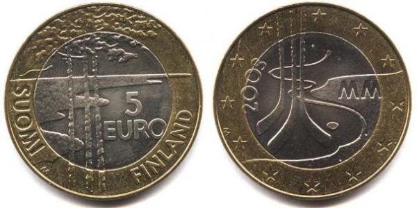5 Euro 芬兰 Bimetal 