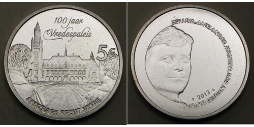 5 Euro Países Bajos Plata 