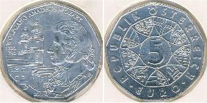 5 Euro Republic of Austria (1955 - ) Plata 