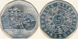 5 Euro Republic of Austria (1955 - ) Plata 