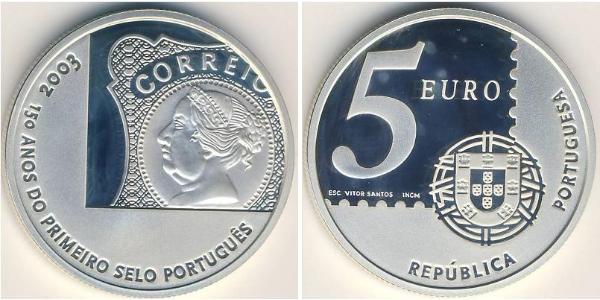 5 Euro Republica Portuguesa (1975 - ) Plata 