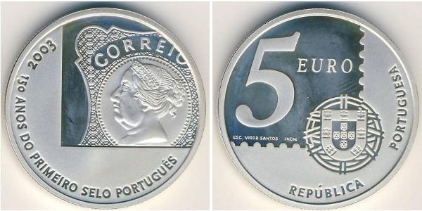 5 Euro Republica Portuguesa (1975 - ) Plata 